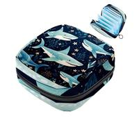 Borsa per il ciclo mestruale per ragazze donne signore, Star Shark-1516 sacchetti per lo smaltimento degli assorbenti igienici, grande capacità con cerniera