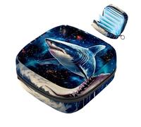 Borsa per il ciclo mestruale per ragazze donne signore, Star Shark-1593 sacchetti per lo smaltimento degli assorbenti igienici, grande capacità con cerniera