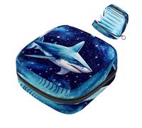 Borsa per il ciclo mestruale per ragazze donne signore, Star Shark-1604 sacchetti per lo smaltimento degli assorbenti igienici, grande capacità con cerniera