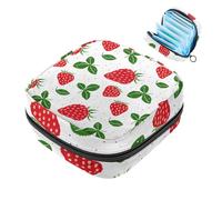Borsa per il ciclo mestruale per ragazze donne signore, Strawberry-471, sacchetti per lo smaltimento dei tovaglioli igienici, grande capacità con cerniera