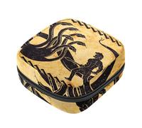 Borsa per il ciclo mestruale per ragazze donne signore, vintage antico Ercole caccia serpente sacchetti per lo smaltimento dei tovaglioli igienici, grande capacità con cerniera mestruale Pad Pouch