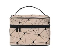 Borsa per il, con punti e linee, colore della pelle, per donne e ragazze, grande organizer, toeletta portatile, articoli essenziali da vi