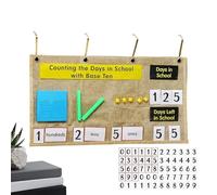 Borsa per il conteggio dei giorni scolastici, magnetica con dieci blocchi e portatile, tabella di apprendimento per scuole prescolari, scuole elementari, asili, lezioni a casa, asili