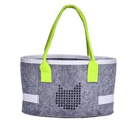 Borsa per il corpo in feltro, ovale, in feltro, per donne, organizzatore portatile, per bambini, contenitore per giocattoli da viaggio con manici, contenitore cosmetico per arti, verde, vedi