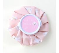 Borsa per il ghiaccio riutilizzabile per terapia a caldo e freddo, con design a prova di perdite, per mal di testa, dolori muscolari, articolazioni, colore bianco, 14 cm (rosa)