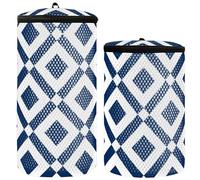 Borsa per il lavaggio delle scarpe astratta a zigzag e rombo blu per scarpe da ginnastica borsa da lavaggio a rete borsa per scarpe per lavare le scarpe, 2 pezzi, Astratto Zigzag E Rombo Blu, 1 Size