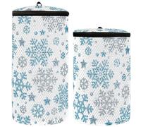 Borsa per il lavaggio delle scarpe da ginnastica Borsa per lavatrice 2 pezzi Borsa per scarpe da lavanderia per lavare le scarpe in lavatrice Natale neve argento, neve di Natale argento, 1 misura,