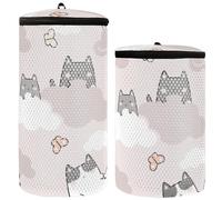 Borsa per il lavaggio delle scarpe da ginnastica in lavatrice con gattini in cielo, confezione da 2 sacchetti per il lavaggio delle scarpe, lavabili, Carino Gatti Carino Nel Ci, 1 Size