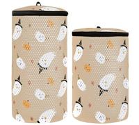 Borsa per il lavaggio delle scarpe da ginnastica lavatrice 2 pezzi borsa per scarpe in rete lavabile borsa per scarpe modello senza cuciture Halloween carino diavolo, seamless, modello, Halloween,