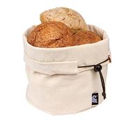 Borsa per il pane beige APS incl. cuscinetto riscaldante con sfere in ceramica e cordoncino in cotone, riutilizzabile, utilizzabile anche per panini, uova ecc., Ø 19,0 cm