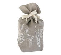 Borsa per il pane in lino naturale riutilizzabile con motivo floreale, perfetta per pasta madre, pane cotto in casa e pasticceria. Lino, tampato a mano con un bellissimo design unico a forma di ape