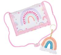 Borsa per il petto arcobaleno per bambini, tripla piega, con portachiavi, portamonete per bambini e bambini