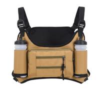 Borsa per il petto da uomo - tasca portaoggetti con tasche multiple - grande capacità - borsa da viaggio per escursioni e ciclismo, cachi., Refer to description, Unisex