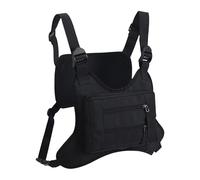 Borsa per il petto | Tasca impermeabile per gilet extra - Borsa da corsa leggera | per allenamento all'aperto, escursionismo, ciclismo, viaggi, jogging, moto, Bianco/Nero, Refer to description