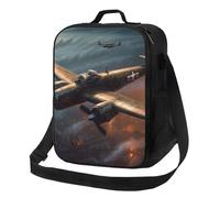 Borsa per il pranzo a forma di aerei della guerra mondiale per donne e uomini, riutilizzabile, per ufficio, picnic, contenitore per il pranzo isolato, a prova di perdite, borsa portatile per il pranzo