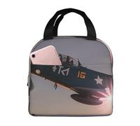 Borsa per il pranzo a forma di aeroplano della Seconda Guerra Mondiale per le donne riutilizzabile Lunch Box isolato Cooler Lunchbox Portatile Borsa per il pranzo da uomo Grande Capacità Contenitore