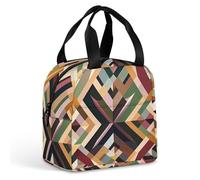 Borsa per il pranzo a forma di diamante, geometrica, per donne e uomini, portatile, isolata, con manico, a prova di perdite, riutilizzabile, per lavoro, picnic, viaggi