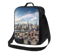 Borsa per il pranzo a forma di New York City, per donne e uomini, isolata, riutilizzabile, a prova di perdite, per il pranzo, contenitori per alimenti, borsa a tracolla per lavoro, viaggi all'aperto