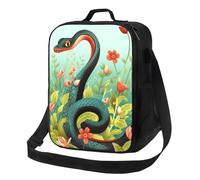 Borsa per il pranzo a forma di serpente e fiore per donne e uomini, isolata, riutilizzabile, a prova di perdite, per il pranzo, contenitori per alimenti, borsa a tracolla per lavoro, viaggi all'aperto