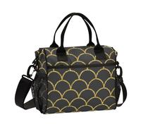 Borsa per il pranzo a forma di squame di pesce per bambini con portabottiglie d'acqua borsa per il pranzo con tracolla borse per il pranzo per ragazzi adolescenti campeggio