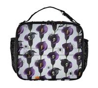 Borsa per il pranzo a tenuta stagna, isolata, mantiene il cibo caldo, grande capacità, borsa tote per scuola, ufficio, campeggio, picnic, calla viola per Halloween
