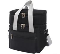 Borsa per il pranzo adatta alla preparazione dei pasti con ampio spazio interno e scomparti premurosi per esigenze di pianificazione quotidiana (nero)