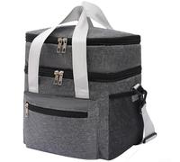 Borsa per il pranzo adatta alla preparazione dei pasti con ampio spazio interno e scomparti premurosi per esigenze di pianificazione quotidiana (grigio)