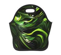 Borsa per il pranzo astratta con serpente verde per donne e uomini, riutilizzabile, borsa termica per il pranzo, grande capacità, contenitore per il pranzo, per lavoro, ufficio, picnic, viaggi