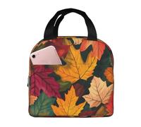 Borsa per il pranzo autunnale colorata per donne e uomini autunnali con foglie larghe isolate portapranzo a prova di perdite termiche borsa termica per pasti per lavoro, scuola, picnic, escursionismo