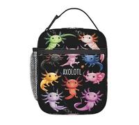Borsa per il pranzo Axolotls Of The World, portatile, isolata, grande, capiente, con cerniera, tasca esterna in rete