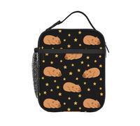 Borsa per il Pranzo Bears Stars Black Pieghevole Porta Pranzo Termico Riutilizzabile Lunch Box per Lavoro Campeggio Viaggi