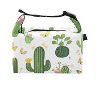 Borsa per il pranzo bianca con cactus del fumetto per i bambini riutilizzabile della borsa del pranzo della donna per il personale medico dell'ospedale