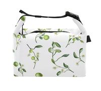 Borsa per il pranzo bianca con frutto di lime per ragazzi con manici borsa tote per parco divertimenti