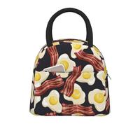 Borsa per il pranzo, Borsa termica per il pranzo, Borsa termica per il pranzo con uova fritte e carne per donne Uomini adulti, Borsa per il pranzo riutilizzabile a tenuta stagna di grande capacità per