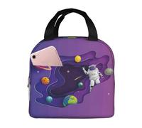 Borsa per il pranzo, borsa termica per il pranzo, per donne e uomini, adulti, astronauta in missione nello spazio, borsa termica per il pranzo, a prova di perdite, riutilizzabile, grande capacità, per