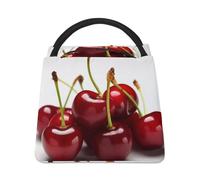 Borsa per il pranzo cilena con ciliegie per donne e uomini, riutilizzabile, borsa termica per il pranzo, grande capacità, contenitore per il pranzo, per lavoro, ufficio, picnic, viaggi