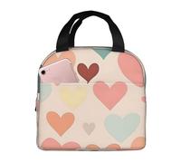 Borsa per il pranzo colorata a forma di cuore per donne e uomini, per San Valentino, isolata, a prova di perdite, borsa termica per pasto per lavoro, scuola, picnic, escursionismo