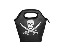 Borsa per il pranzo con bandiera del teschio dei pirati Calico Jack carina con manico curvo per bambini mini borsa termica impermeabile per lavoro università