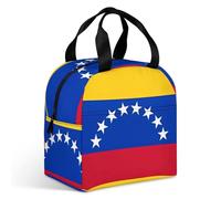 Borsa per il pranzo con bandiera del Venezuela per adulti, a tenuta stagna, isolata, con cerniera e tasche multiple, grande capacità, per ufficio, lavoro, picnic