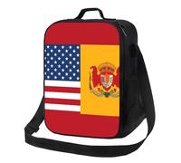 Borsa per il pranzo con bandiera della Spagna americana, per donne e uomini, borsa termica riutilizzabile, a prova di perdite, con tracolla regolabile, graziosa borsa per il pranzo per adulti