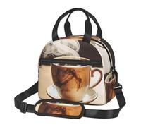 Borsa per il pranzo con caffè caldo, per uomini e donne, grande capacità, riutilizzabile, isolata, con tracolla regolabile, per adulti