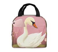 Borsa per il pranzo con cigno carino per le donne riutilizzabile Lunch Box isolato Cooler Lunchbox portatile Borsa per il pranzo per gli uomini Contenitore per il pranzo di grande capacità per il