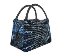 Borsa per il pranzo con codice di programmazione programmatore per donne uomini adulti isolata Lunch Box riutilizzabile a prova di perdite Borsa per il pranzo di grande capacità Contenitore per