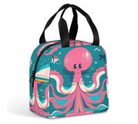 Borsa per il pranzo con creature marine per la navigazione, per donne e uomini, portatile, isolata, con manico, a prova di perdite, riutilizzabile, per lavoro, picnic, viaggi
