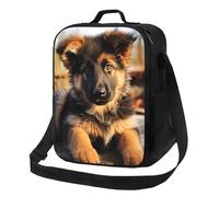 Borsa per il pranzo con cucciolo di pastore tedesco, borsa per il pranzo per donne e uomini, borsa termica riutilizzabile per il pranzo a tenuta stagna, con tracolla regolabile, graziosa borsa per il