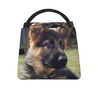 Borsa per il pranzo con cucciolo di pastore tedesco, per donne e uomini, riutilizzabile, borsa termica per il pranzo, grande capacità, contenitore per il pranzo, per lavoro, ufficio, picnic, viaggi