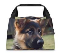 Borsa per il pranzo con cucciolo di pastore tedesco, per donne e uomini, riutilizzabile, borsa termica per il pranzo, grande capacità, contenitore per il pranzo, per lavoro, ufficio, picnic, viaggi