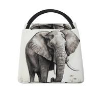 Borsa per il pranzo con disegno di elefante, per donne e uomini, riutilizzabile, borsa termica per il pranzo, grande capacità, contenitore per il pranzo, per lavoro, ufficio, picnic, viaggi