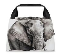 Borsa per il pranzo con disegno di elefante, per donne e uomini, riutilizzabile, borsa termica per il pranzo, grande capacità, contenitore per il pranzo, per lavoro, ufficio, picnic, viaggi