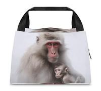 Borsa per il pranzo con due scimmie per donne e uomini, riutilizzabile, borsa termica per il pranzo, grande capacità, contenitore per il pranzo, per lavoro, ufficio, picnic, viaggi